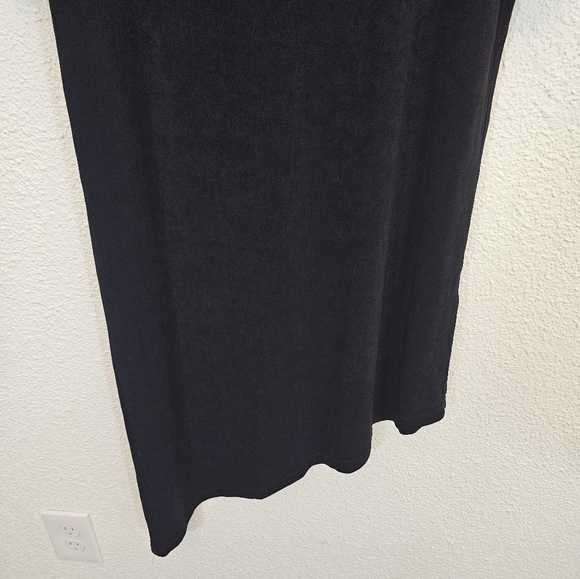 Chico's Traveler 1P Acetate Slinky Stretchy Black Asymmetrical Dress - Picture 5 of 8